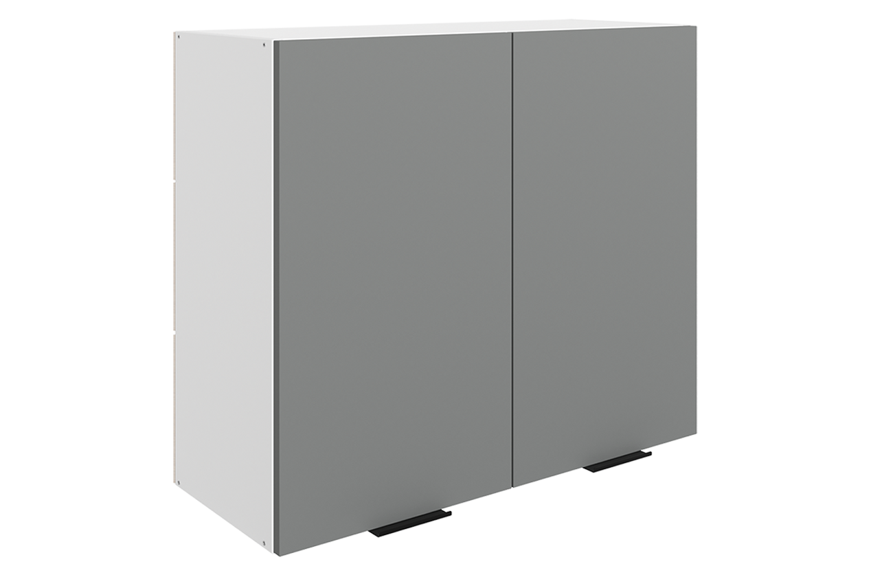 Стоун Шкаф навесной L800 Н720 (2 дв. гл.) (белый/оникс софттач)