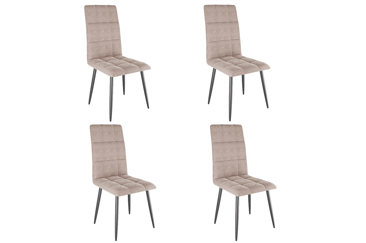 Набор стульев Турин 2 (4 шт.) (мокко (велюр)/черный)