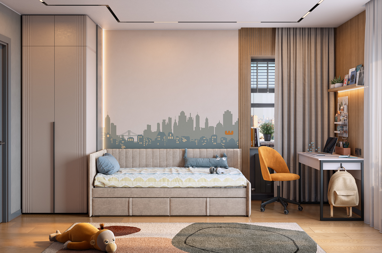 Набор детской мебели "Катрин К1" (кашемир/фрапучино матовый/капучино (велюр)/черный муар)