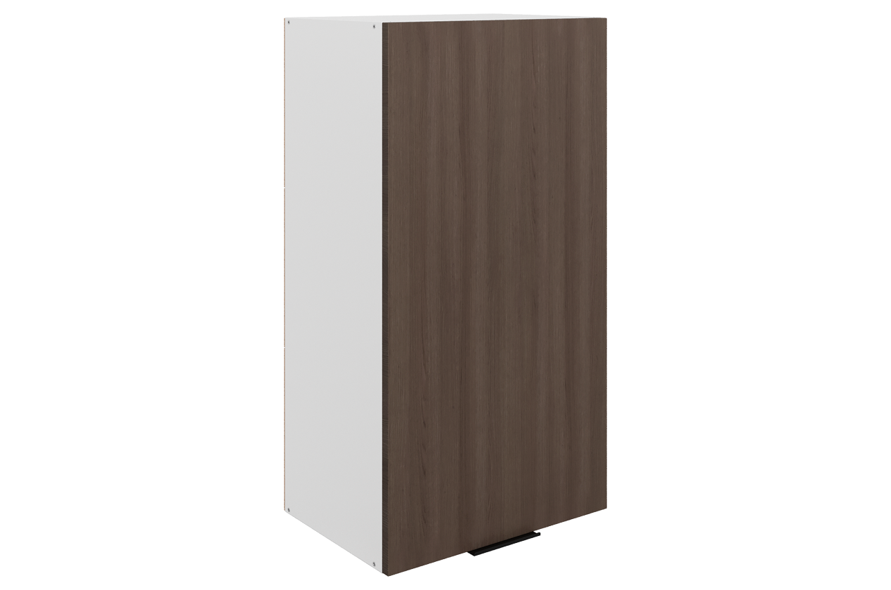 Стоун Шкаф навесной L450 Н900 (1 дв. гл.) (белый/фундук матовый)