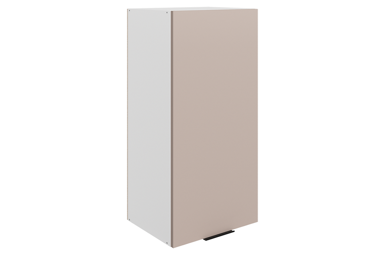 Стоун Шкаф навесной L400 Н900 (1 дв. гл.) (белый/грей софттач)