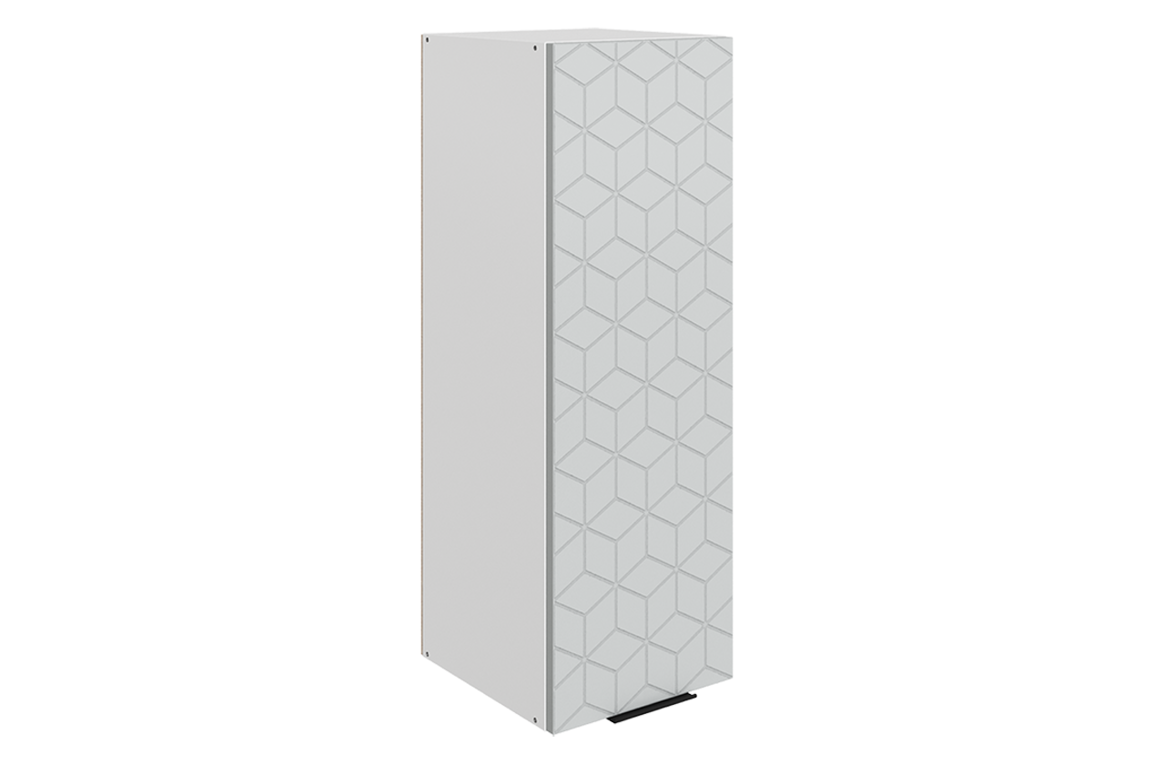 Стоун Шкаф навесной L300 Н900 (1 дв. гл.) с фрезеровкой (белый/лайт грей софттач)