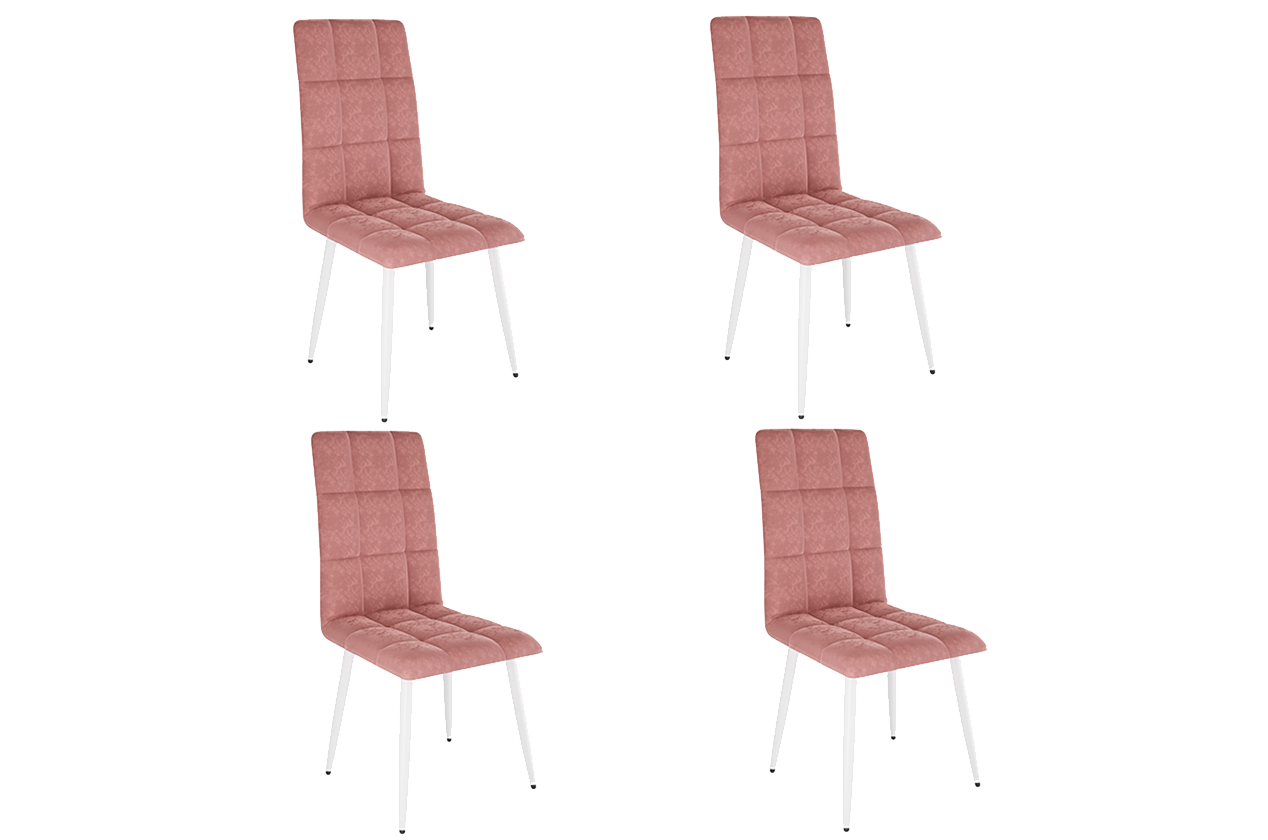 Набор стульев Турин 2 (4 шт.) (вереск (велюр)/белый)