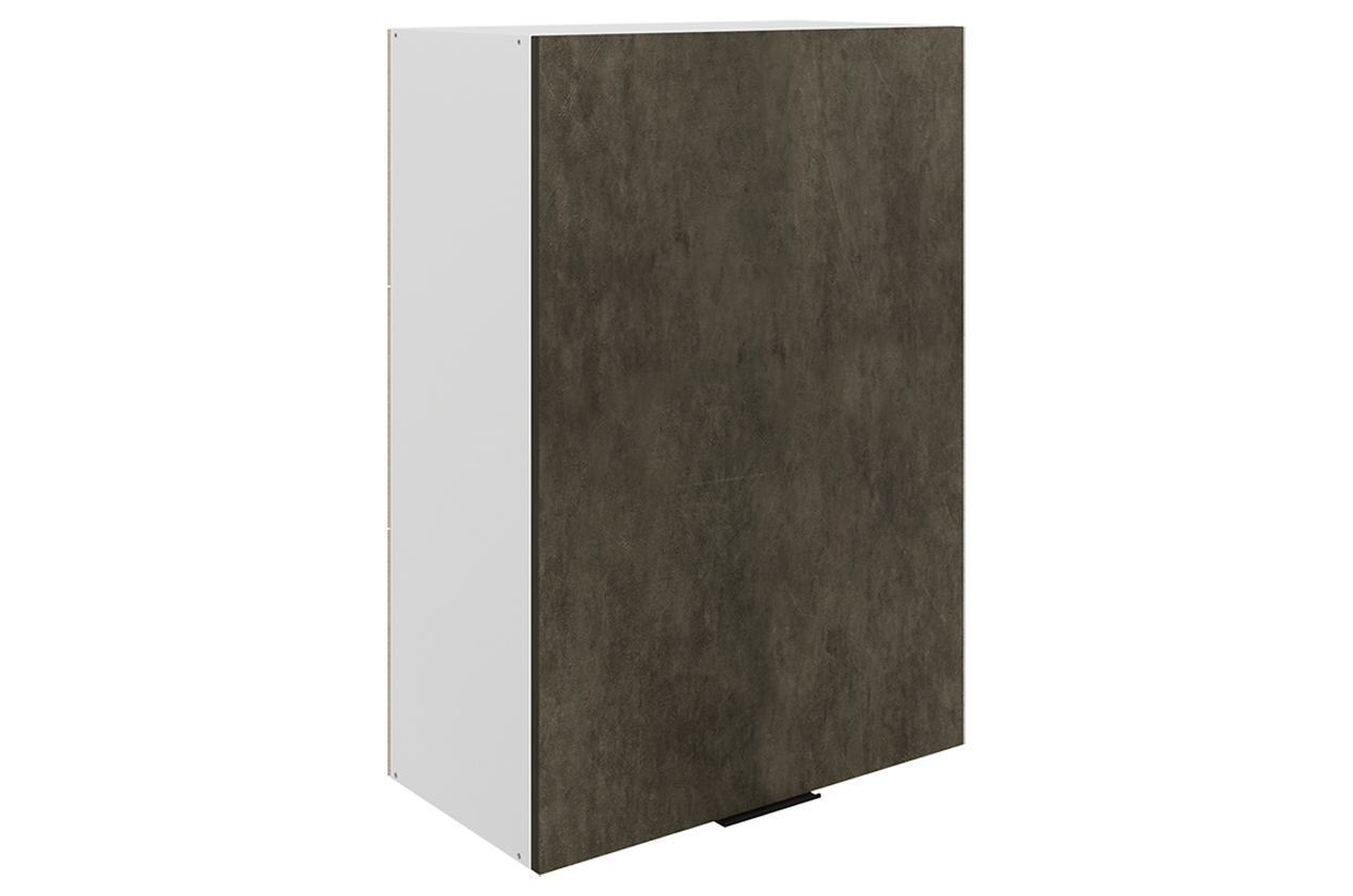 Стоун Шкаф навесной L600 Н900 (1 дв. гл.) (белый/камень темно-серый)