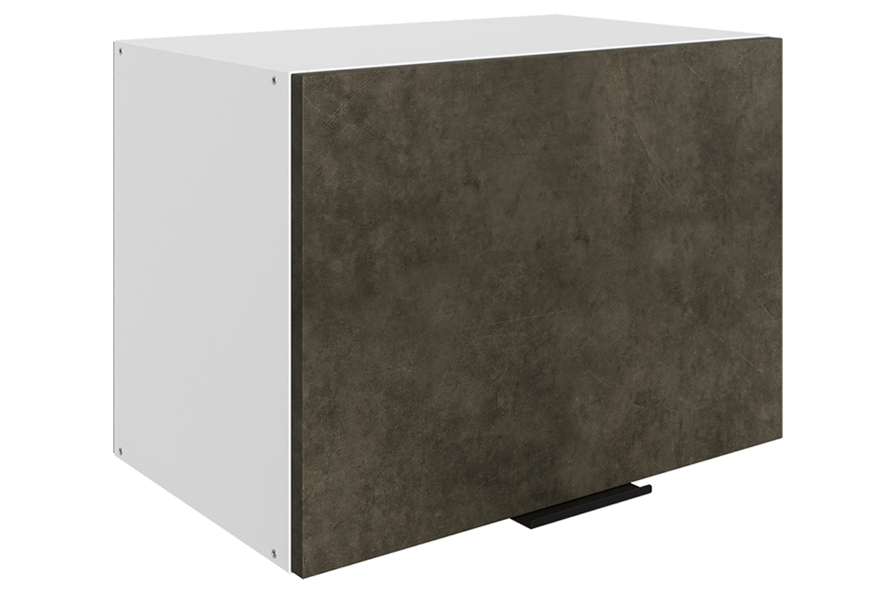 Стоун Шкаф навесной L500 Н360 (1 дв. гл.) (белый/камень темно-серый)