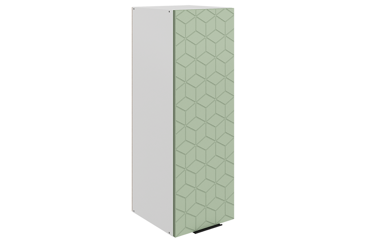 Стоун Шкаф навесной L300 Н900 (1 дв. гл.) с фрезеровкой (белый/полынь софттач)