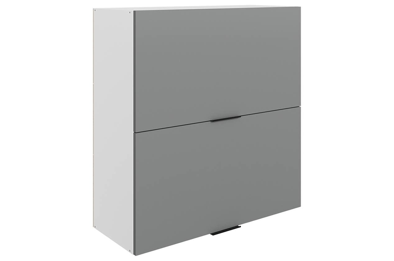 Стоун Шкаф навесной L800 Н900 (2 дв. гл. гориз.) (белый/оникс софттач)