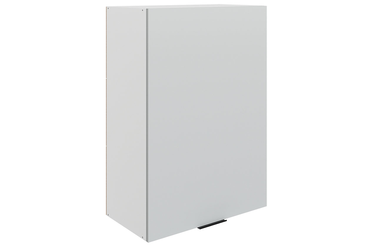 Стоун Шкаф навесной L600 Н900 (1 дв. гл.) (белый/лайт грей софттач)