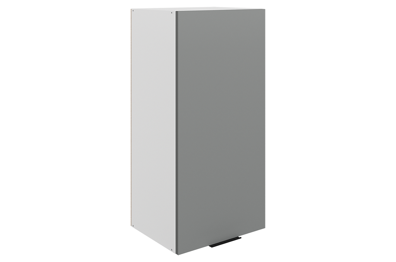 Стоун Шкаф навесной L400 Н900 (1 дв. гл.) (белый/оникс софттач)