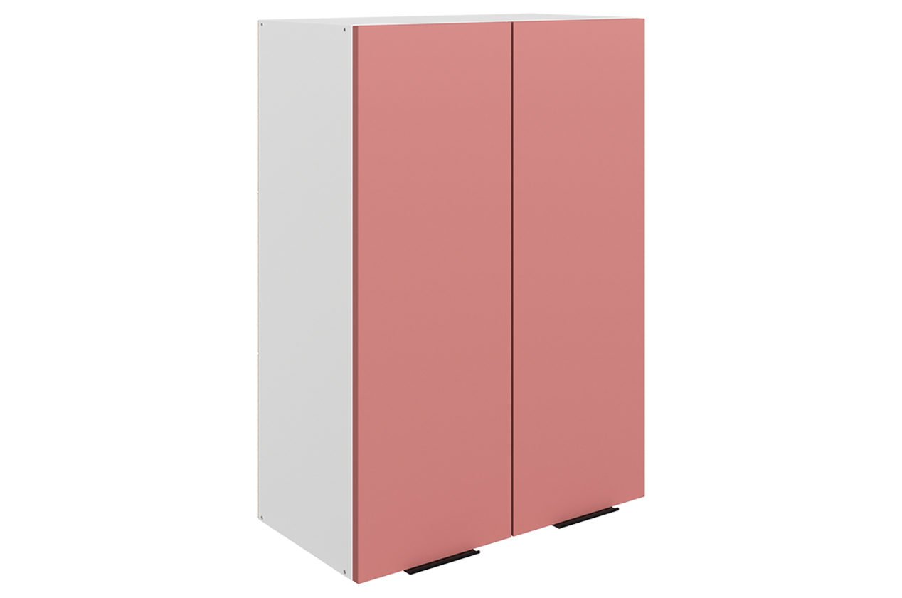 Стоун Шкаф навесной L600 Н900 (2 дв. гл.) (белый/берри софттач)