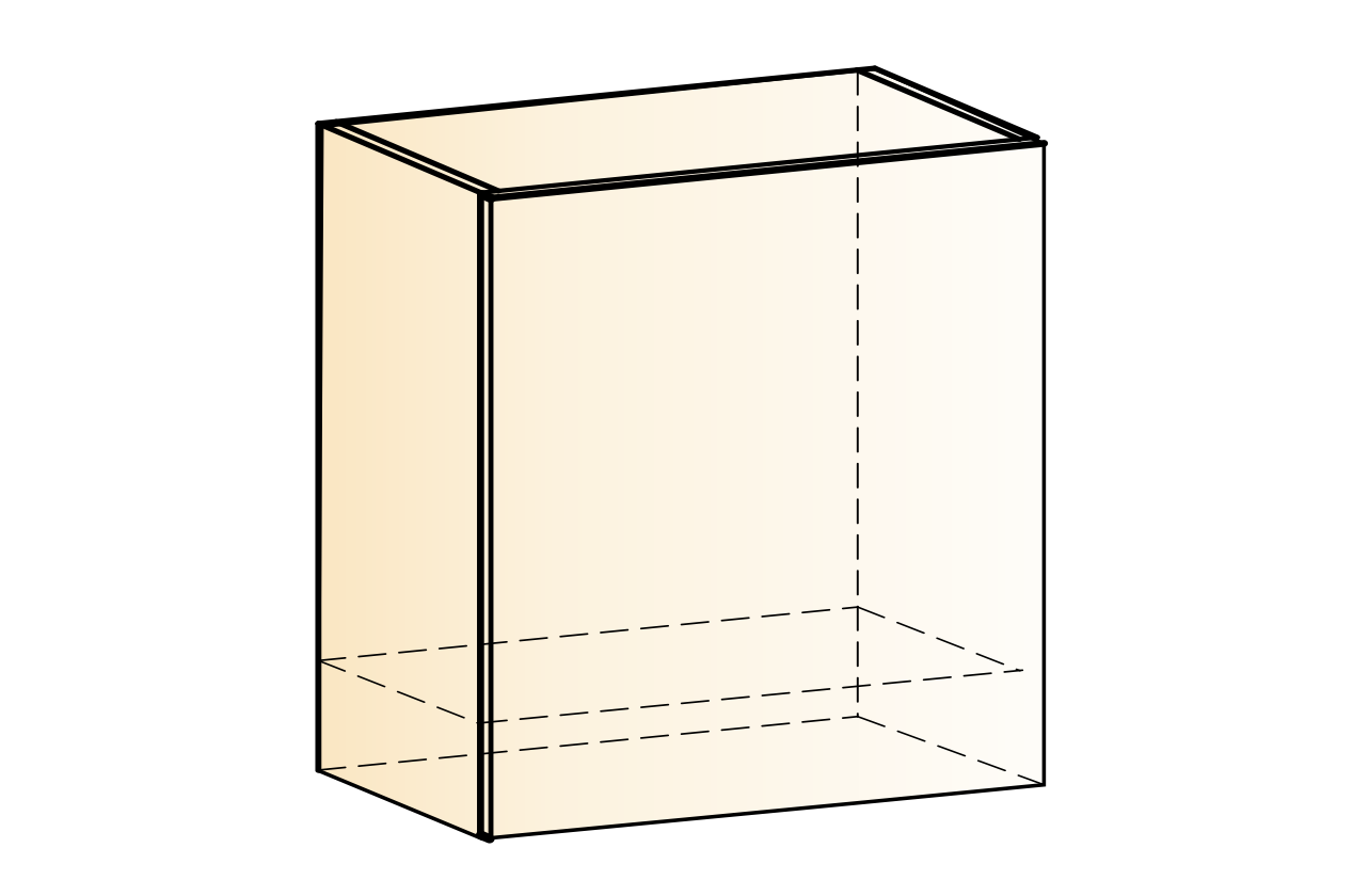 Бостон Шкаф навесной под вытяжку L600 Н566 (1 дв. гл.) (белый/графит металлик)