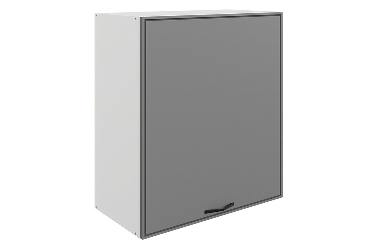 Монако Шкаф навесной L600 Н720 (1 дв. гл.) (белый/графит матовый)