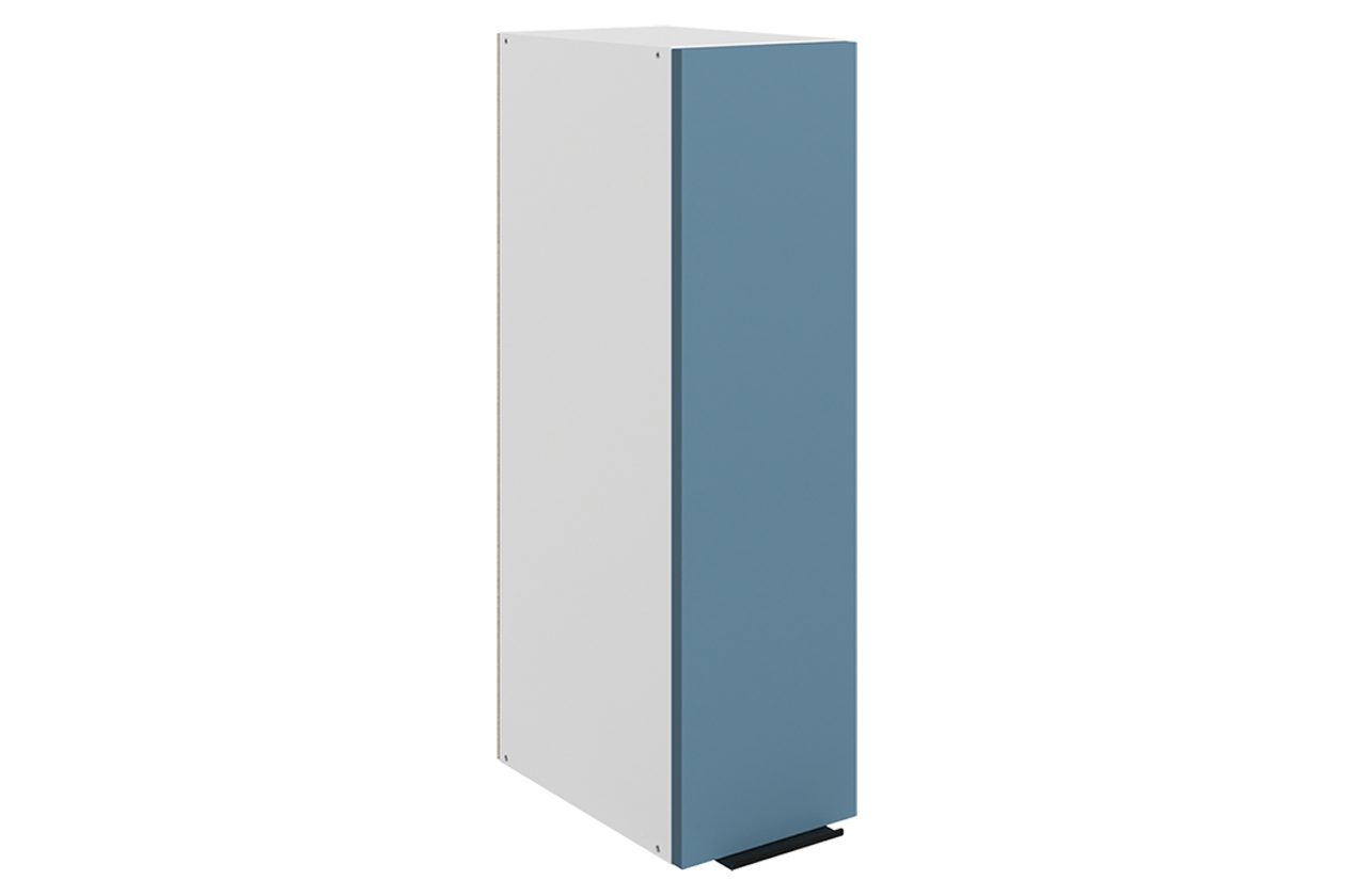 Стоун Шкаф навесной L200 Н720 (1 дв. гл.) (белый/изумруд софттач)