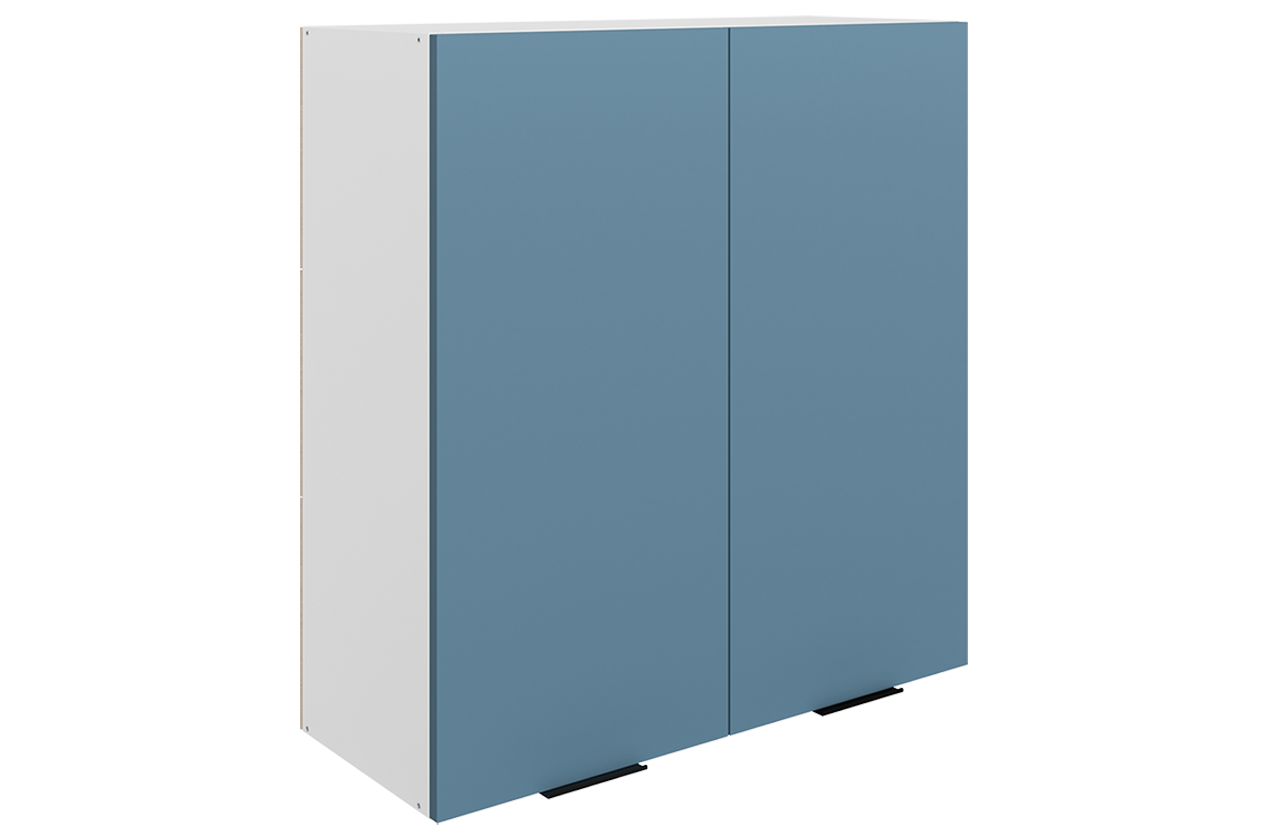 Стоун Шкаф навесной L800 Н900 (2 дв. гл.) (белый/изумруд софттач)