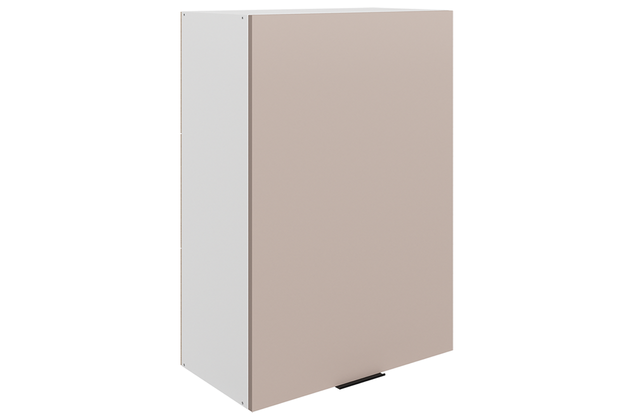 Стоун Шкаф навесной L600 Н900 (1 дв. гл.) (белый/грей софттач)