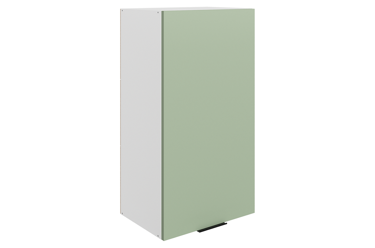 Стоун Шкаф навесной L450 Н900 (1 дв. гл.) (белый/полынь софттач)