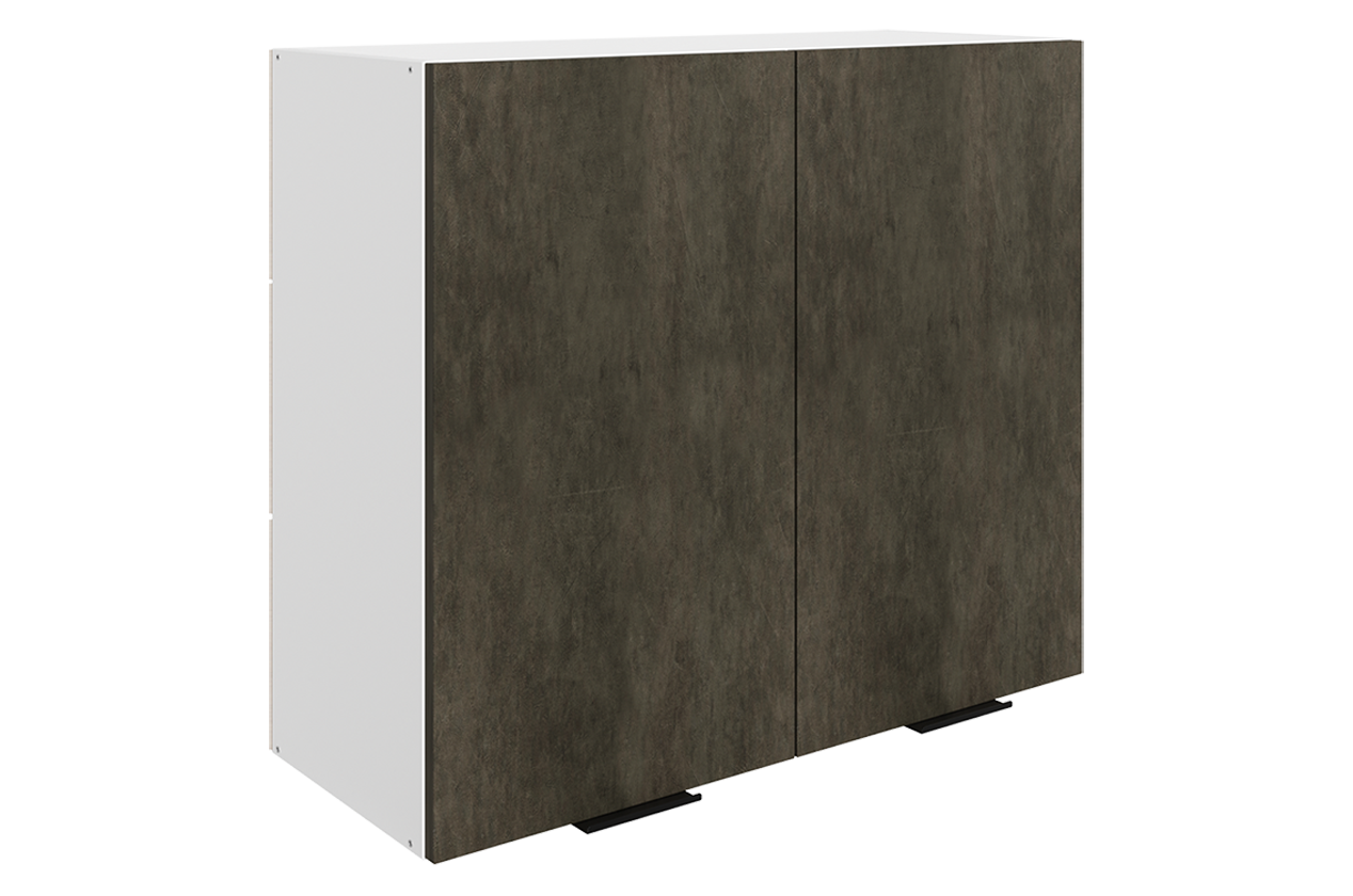 Стоун Шкаф навесной L800 Н720 (2 дв. гл.) (белый/камень темно-серый)
