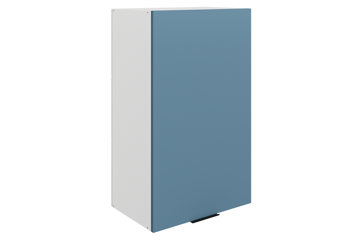 Стоун Шкаф навесной L500 Н900 (1 дв. гл.) (белый/изумруд софттач)