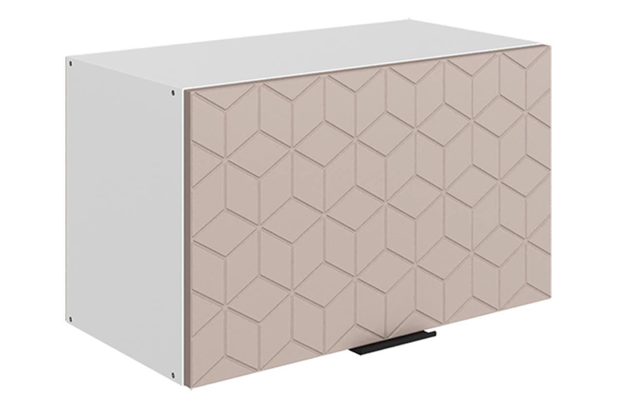 Стоун Шкаф навесной L600 Н360 (1 дв. гл.) с фрезеровкой (белый/грей софттач)