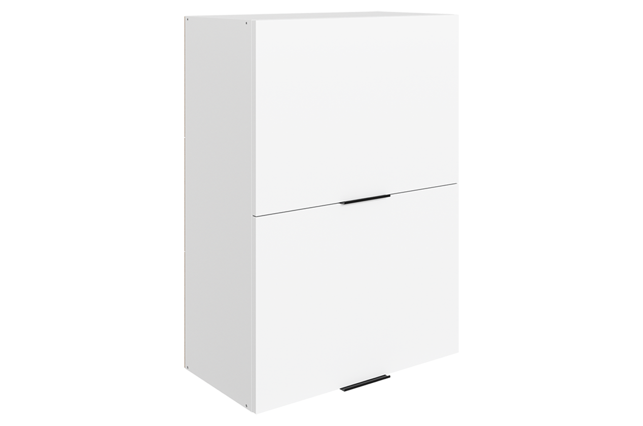 Стоун Шкаф навесной L600 Н900 (2 дв. гл. гориз.) (белый/джелато софттач)