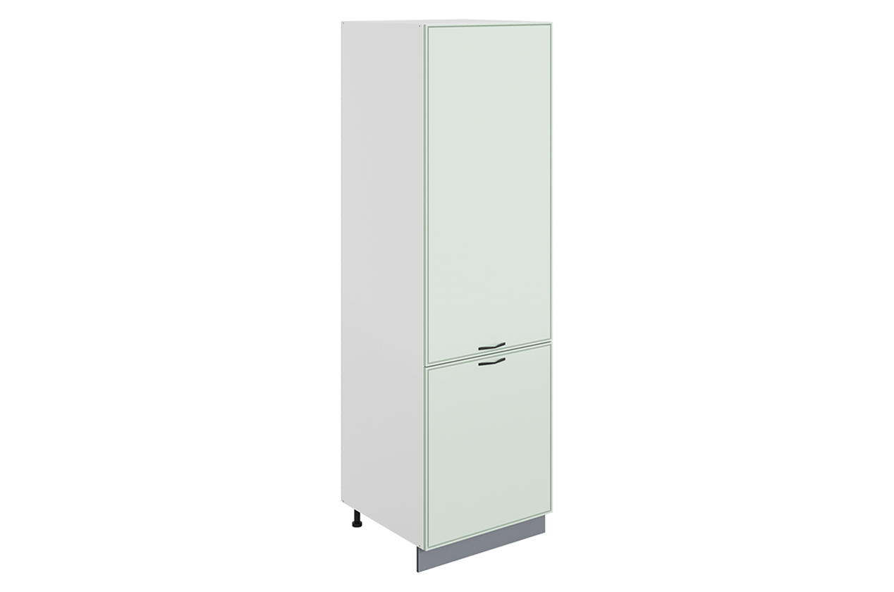 Монако Шкаф-пенал L600 под холодильник (2 дв. гл.) (белый/мята матовый)
