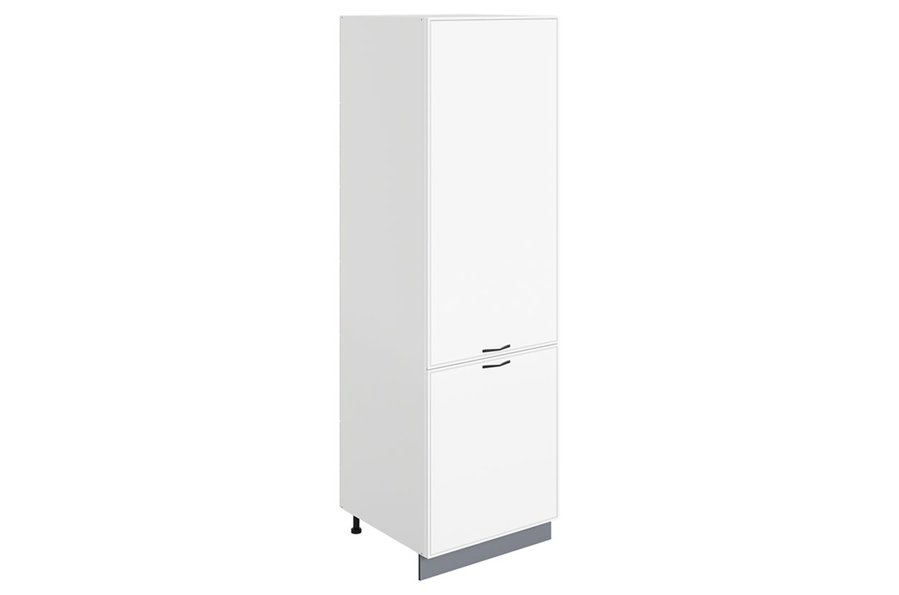 Монако Шкаф-пенал L600 под холодильник (2 дв. гл.) (белый/милк матовый)