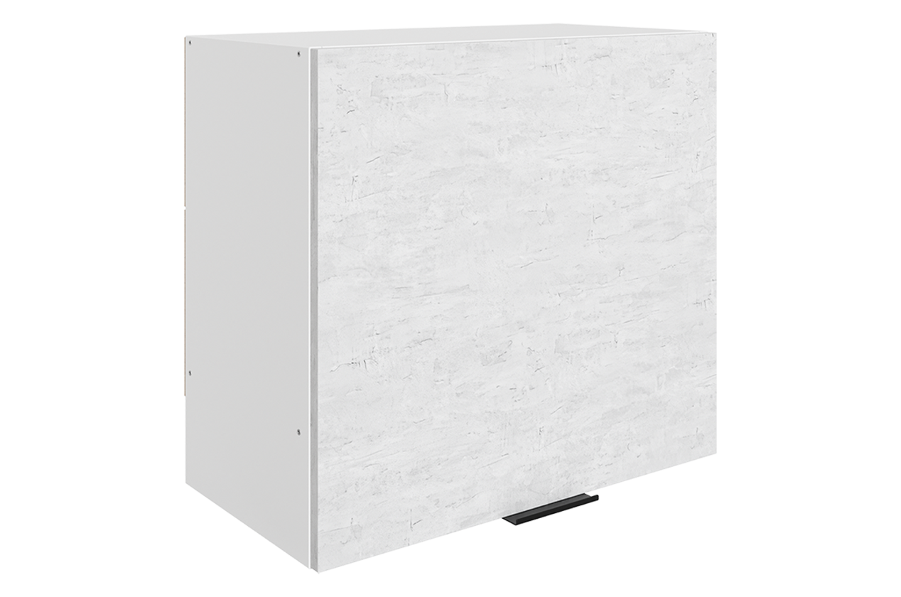 Стоун Шкаф навесной под вытяжку L600 Н566 (1 дв. гл.) (белый/белая скала)
