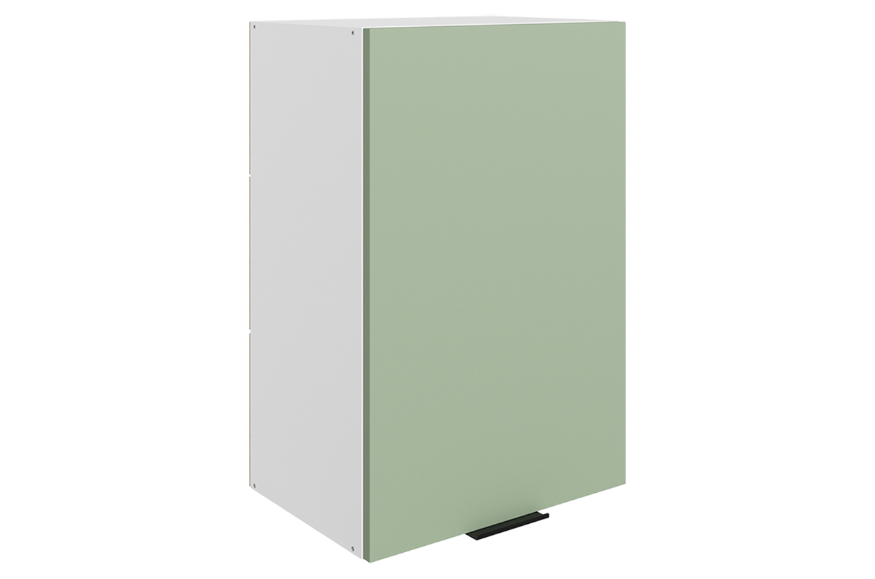 Стоун Шкаф навесной L450 Н720 (1 дв. гл.) (белый/полынь софттач)