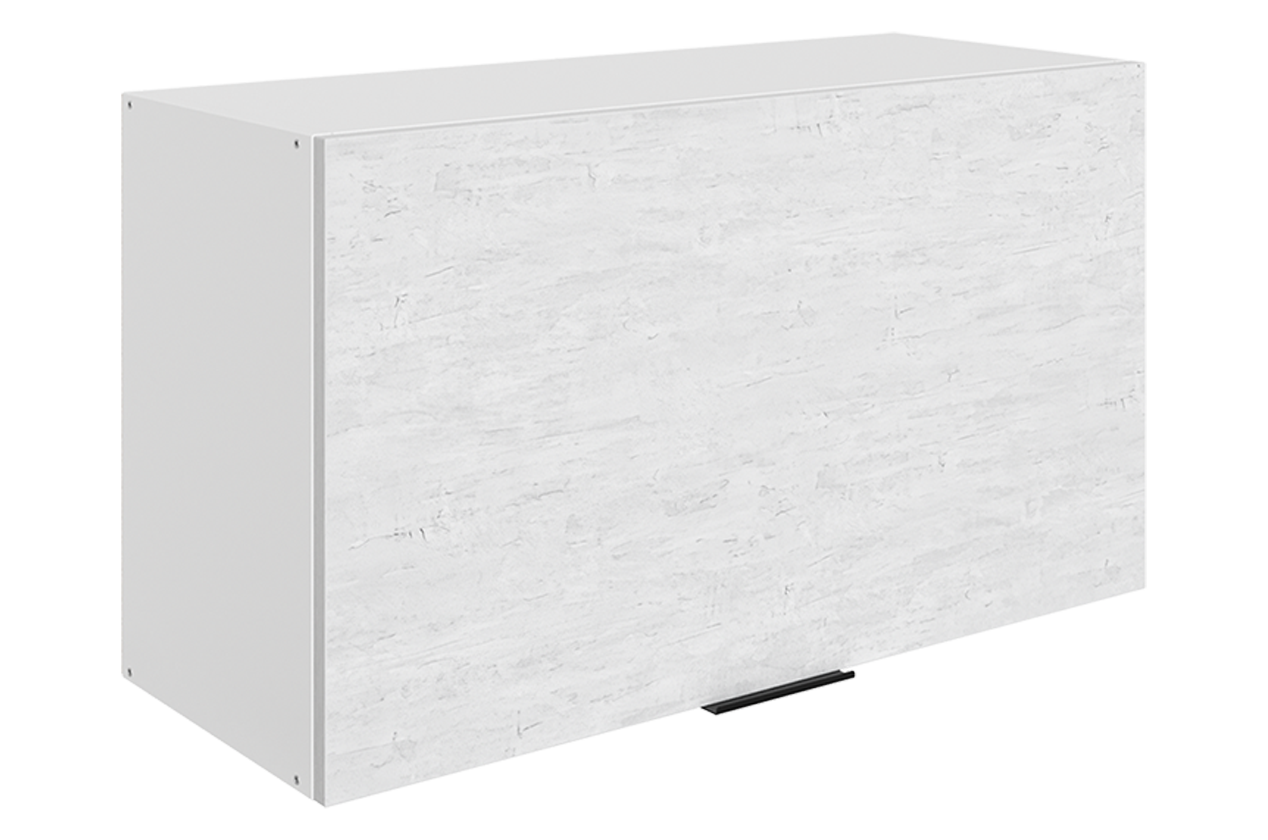 Стоун Шкаф навесной L800 Н450 (1 дв. гл. гориз.) (белый/белая скала)