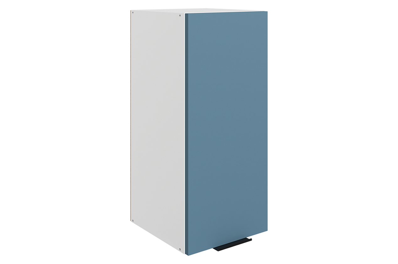 Стоун Шкаф навесной L300 Н720 (1 дв. гл.) (белый/изумруд софттач)