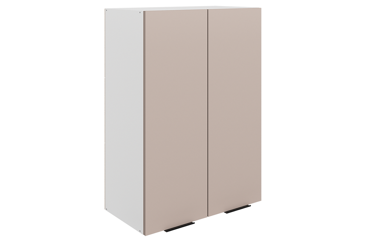 Стоун Шкаф навесной L600 Н900 (2 дв. гл.) (белый/грей софттач)