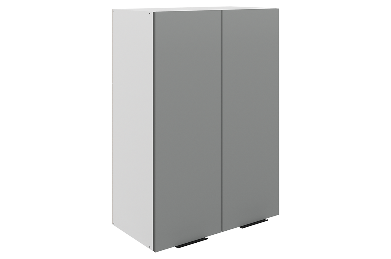 Стоун Шкаф навесной L600 Н900 (2 дв. гл.) (белый/оникс софттач)