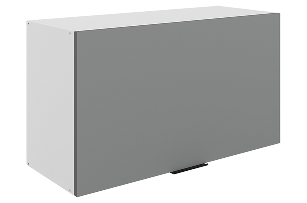 Стоун Шкаф навесной L800 Н450 (1 дв. гл. гориз.) (белый/оникс софттач)