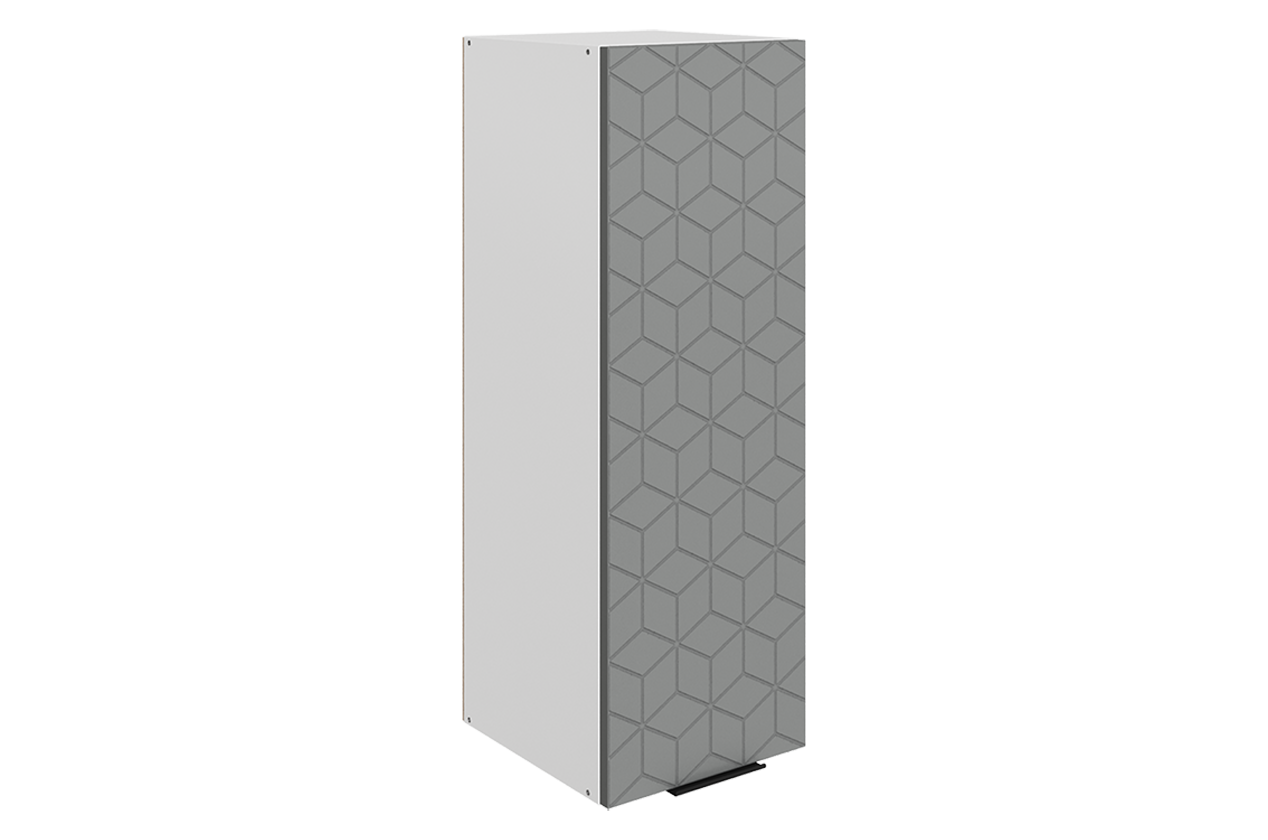 Стоун Шкаф навесной L300 Н900 (1 дв. гл.) с фрезеровкой (белый/оникс софттач)
