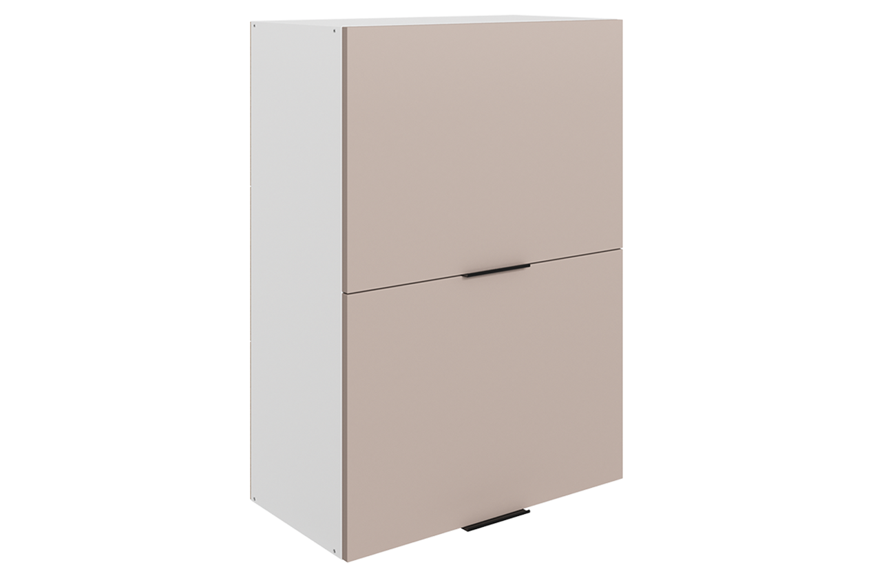 Стоун Шкаф навесной L600 Н900 (2 дв. гл. гориз.) (белый/грей софттач)