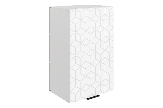 Стоун Шкаф навесной L450 Н720 (1 дв. гл.) с фрезеровкой (белый/джелато софттач)