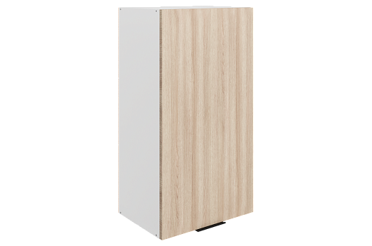 Стоун Шкаф навесной L450 Н900 (1 дв. гл.) (белый/кешью матовый)