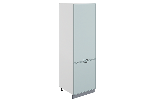 Монако Шкаф-пенал L600 под холодильник (2 дв. гл.) (белый/сизый матовый)