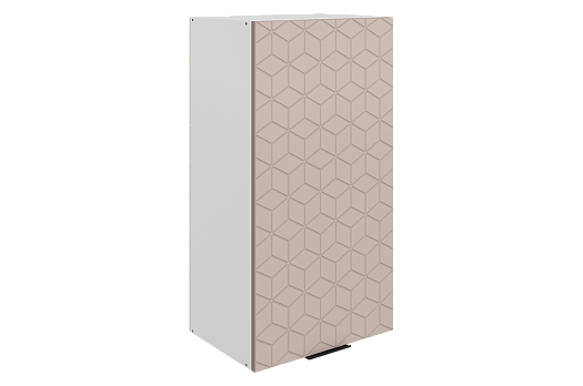 Стоун Шкаф навесной L450 Н900 (1 дв. гл.) с фрезеровкой (белый/грей софттач)