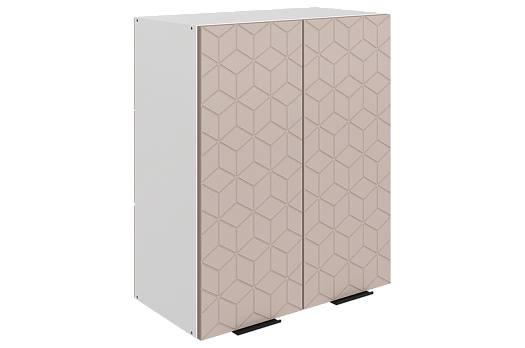Стоун Шкаф навесной L600 Н720 (2 дв. гл.) с фрезеровкой (белый/грей софттач)