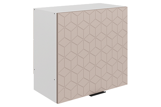 Стоун Шкаф навесной под вытяжку L600 Н566 (1 дв. гл.) с фрезеровкой (белый/грей софттач)