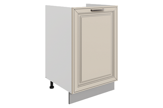 Атланта Шкаф рабочий под мойку L500 (1 дв. гл.) (эмаль) (белый/сливки патина платина)