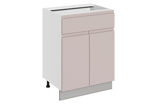 Фьюжн Шкаф рабочий L600 B500 Слим (2 дв.гл. 1 ящ.) (эмаль) (белый/кофейный)