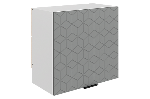Стоун Шкаф навесной под вытяжку L600 Н566 (1 дв. гл.) с фрезеровкой (белый/оникс софттач)