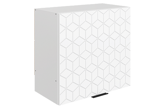 Стоун Шкаф навесной под вытяжку L600 Н566 (1 дв. гл.) с фрезеровкой (белый/джелато софттач)