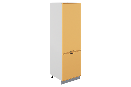 Монако Шкаф-пенал L600 под холодильник (2 дв. гл.) (белый/охра матовый)