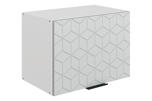 Стоун Шкаф навесной L500 Н360 (1 дв. гл.) с фрезеровкой (белый/лайт грей софттач)