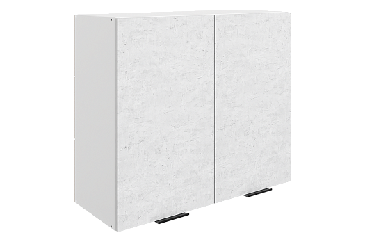 Стоун Шкаф навесной L800 Н720 (2 дв. гл.) (белый/белая скала)