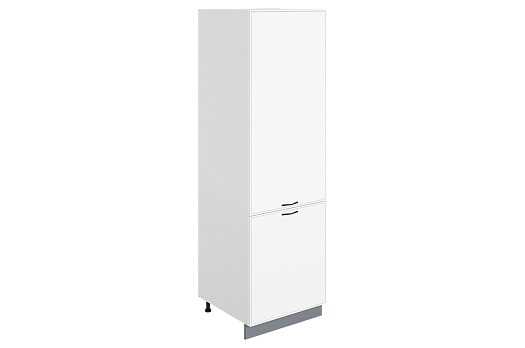 Монако Шкаф-пенал L600 под холодильник (2 дв. гл.) (белый/милк матовый)