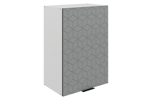 Стоун Шкаф навесной L500 Н720 (1 дв. гл.) с фрезеровкой (белый/оникс софттач)